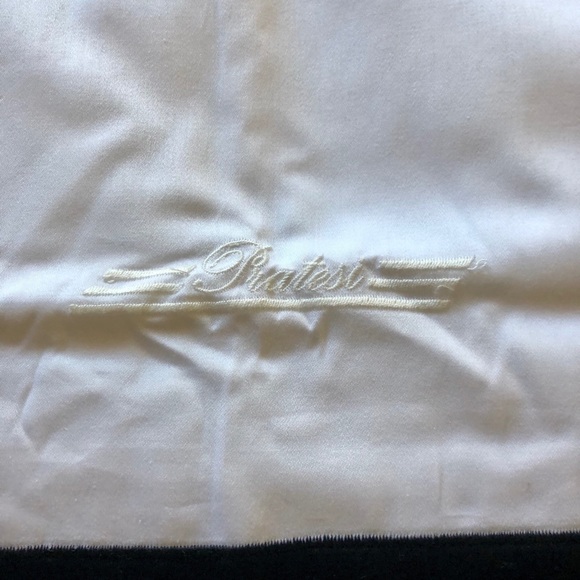 Pratesi Euro sham white/black appliqué 26x 26” Reversible - Picture 5 of 6